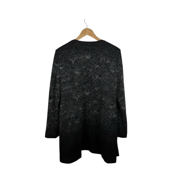 Eileen Fisher Oversized Sprinkle Open Felted Wool Silk Coat Grey/Black S/M - Picture 10 of 12